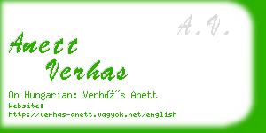 anett verhas business card